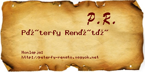 Péterfy Renátó névjegykártya
